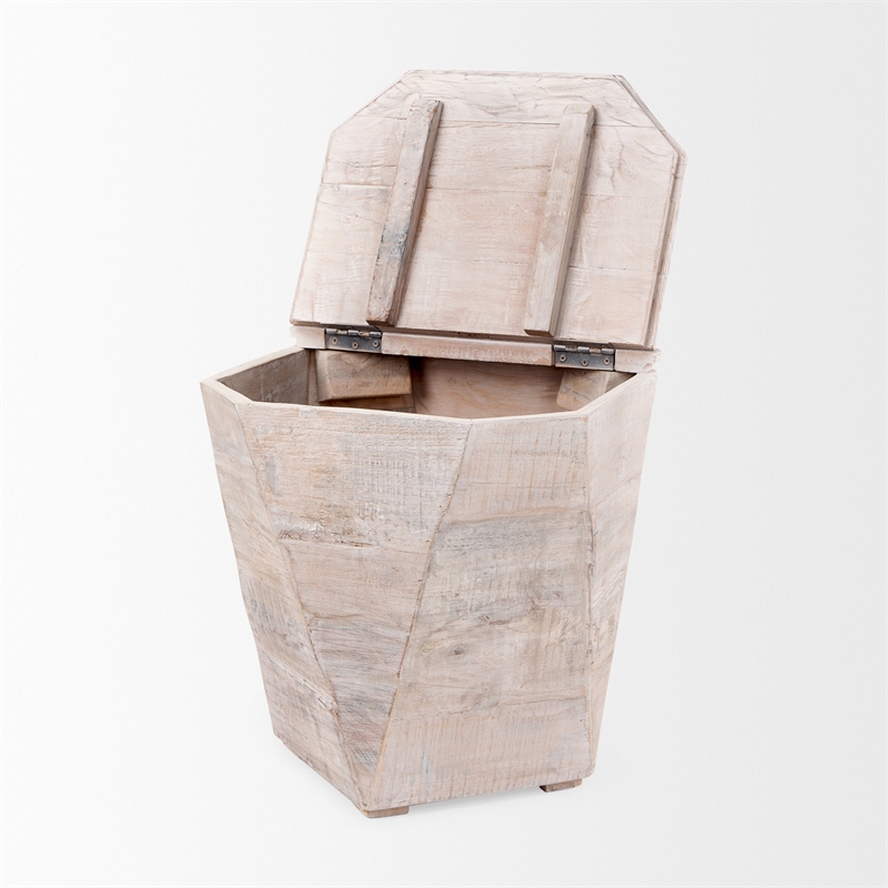 Mercana Stowe II 23L x 21W x 20H Octagonal Light Brown Solid Wood Side/End Table
