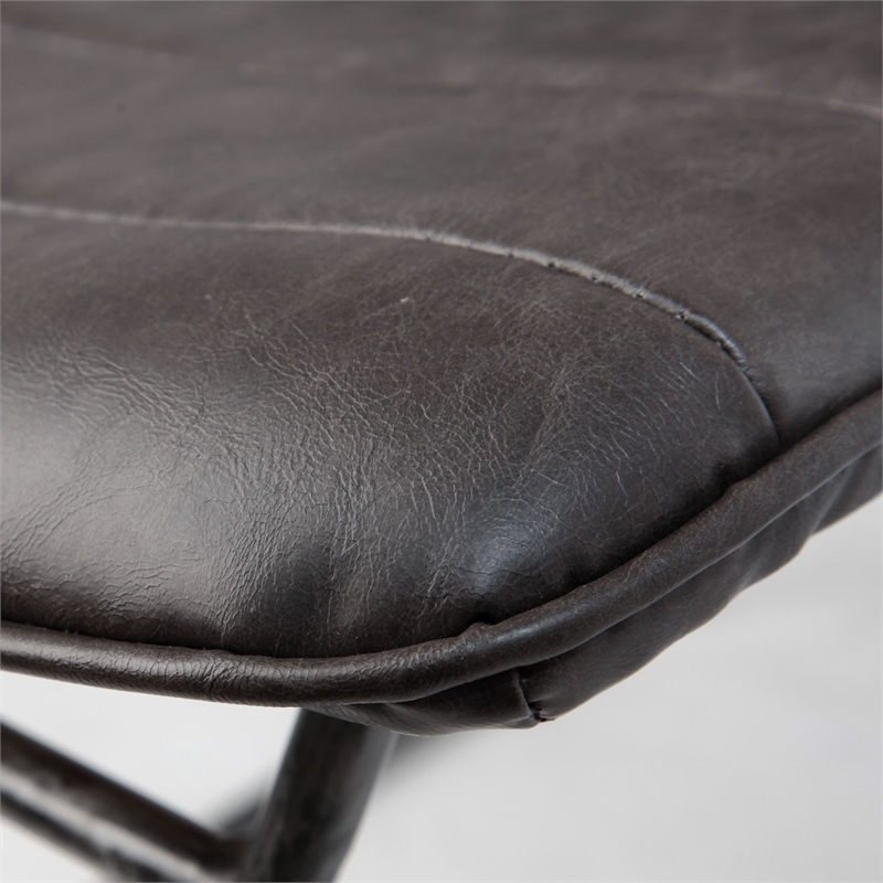 Mercana Thornton I Black Faux-Leather Black Metal Dining Chair (Set of 2)