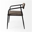 Mercana Langston Brown Faux-Leather Seat Black Iron Dining Chair (Set of 2)