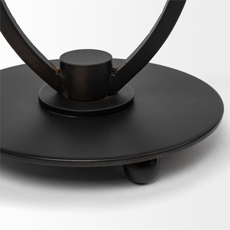Mercana Salah I Small Black Metal Iron Table Candle Holder