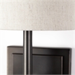 Mercana Bourgeois II 9x16 White Fabric Shade Brown Metal Base Wall Sconce