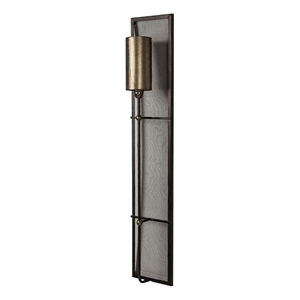 mercana newcomb 7x53.5 gold/black metal meshed rectangular wall sconce