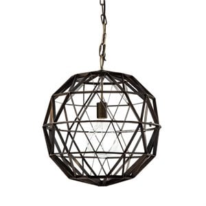 Mercana Dyson I 18x18 Black Metal Triangular Orb Pendant Light