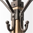 Mercana Lamda 22 x 74.5 Black Metal and Light Brown Wood Coat Rack