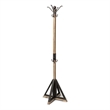 Mercana Lamda 22 x 74.5 Black Metal and Light Brown Wood Coat Rack