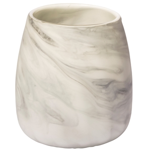 Mercana Volta I Short Gray/Cream Ceramic Abstract Pattern Vase