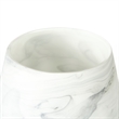 Mercana Volta I Short Gray/Cream Ceramic Abstract Pattern Vase