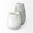 Mercana Volta II Tall White/Gray Abstract Pattern Ceramic Vase
