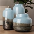 Mercana Nasser I Short Blue/Gold/Chrome Urn Style Glass Vase