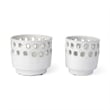 Mercana Larissa Set of Two White Ceramic Hollow Pattern Vases