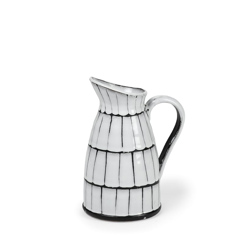 Mercana Lome Small Decorative White/Black Ceramic Jug