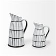 Mercana Lome Small Decorative White/Black Ceramic Jug
