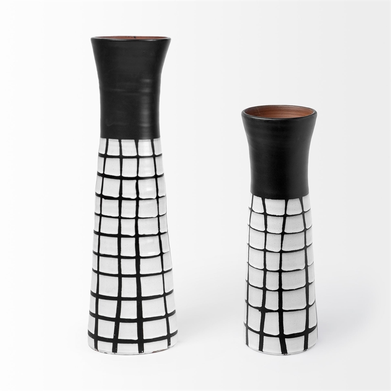 Mercana Luanda Small Black/White Large Ceramic Vase