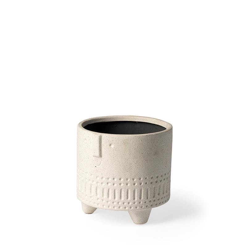 Mercana Jacob I Short White Ceramic Smiling Face Vase