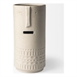 Mercana Jacob II Tall White Ceramic Smiling Face Vase