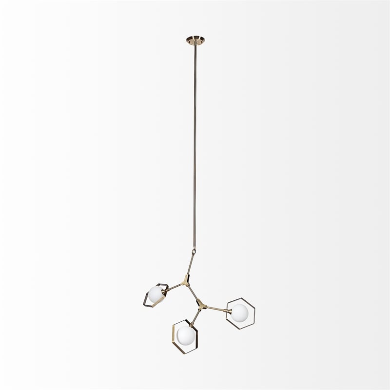 Mercana Desousa II Brass tone Metal MultiArm 3 Light Chandelier