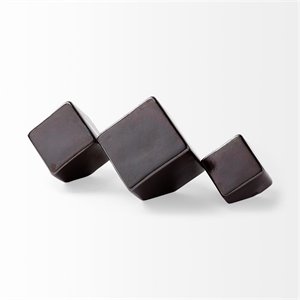 Mercana Mayweather Set of 3 Geometric Ceramic Cubes in Gloss Black