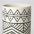 Mercana Uhura I Small Cream/Black Patterned Cylindrical Ceramic Vase