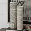 Mercana Uhura I Small Cream/Black Patterned Cylindrical Ceramic Vase
