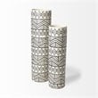Mercana Uhura I Small Cream/Black Patterned Cylindrical Ceramic Vase