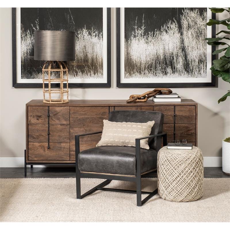 Mercana Allium Pouf Oatmeal Wool Diamond Pattern Cylindrical Pouf