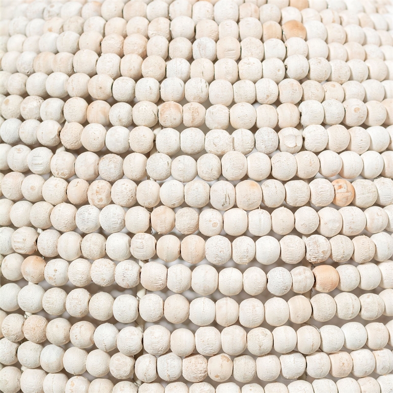 mercana theta 15.5x14.5 white-washed wood beaded pendant light
