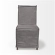 Elbert I Gray Fabric Slip-Cover Brown Wood Dining Chair (Set of 2)
