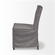 Elbert I Gray Fabric Slip-Cover Brown Wood Dining Chair (Set of 2)