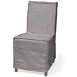 Elbert I Gray Fabric Slip-Cover Brown Wood Dining Chair (Set of 2)