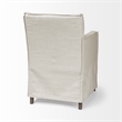 Mercana Elbert II Cream Fabric Slip-Cover Brown Wood Frame Dining Chair