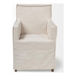 Mercana Elbert II Cream Fabric Slip-Cover Brown Wood Frame Dining Chair