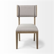 Mercana Teton I Grey Fabric Wrap Brown Wooden Base Dining Chair (Set of 2)