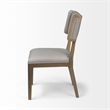 Mercana Teton I Grey Fabric Wrap Brown Wooden Base Dining Chair (Set of 2)
