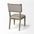 Mercana Teton I Grey Fabric Wrap Brown Wooden Base Dining Chair (Set of 2)