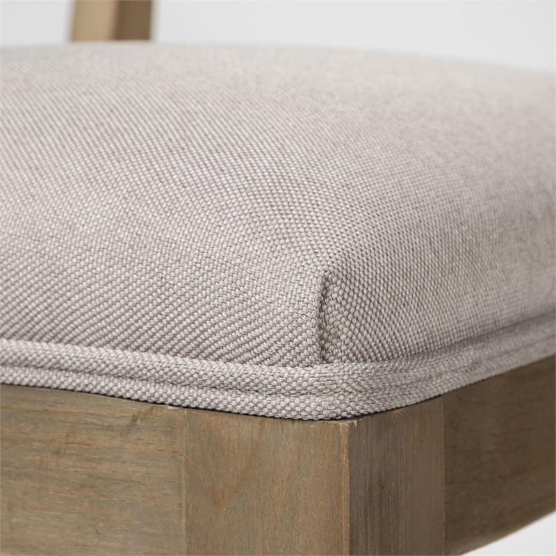 Mercana Teton I Grey Fabric Wrap Brown Wooden Base Dining Chair (Set of 2)