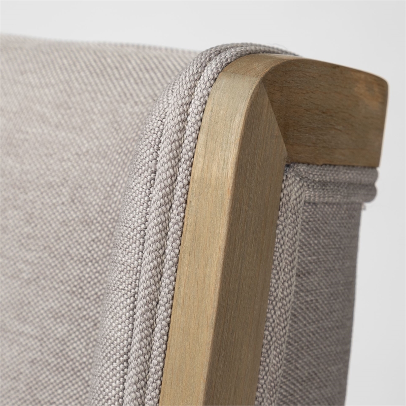 Mercana Teton I Grey Fabric Wrap Brown Wooden Base Dining Chair (Set of 2)
