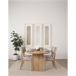 Mercana Teton I Grey Fabric Wrap Brown Wooden Base Dining Chair (Set of 2)