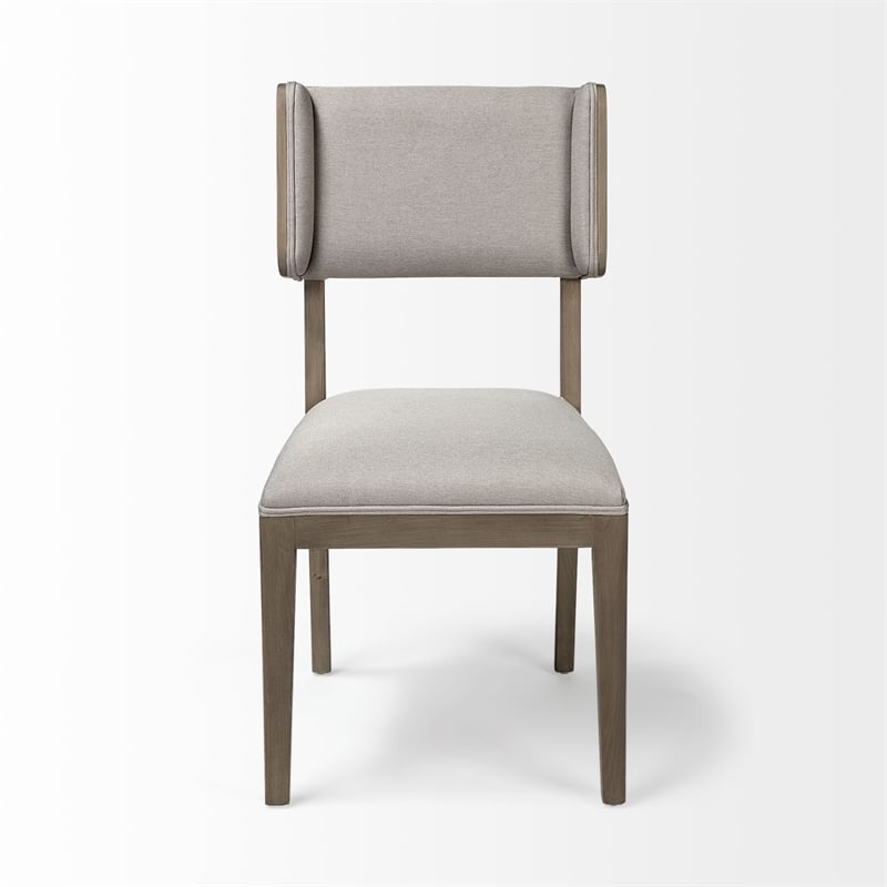 Mercana Tenton II Grey Fabric Seat Brown Wood Frame Dining Chair (Set of 2)