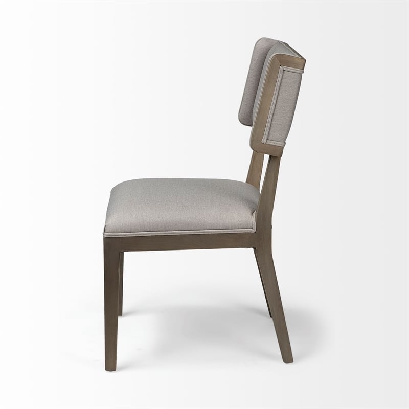 Mercana Tenton II Grey Fabric Seat Brown Wood Frame Dining Chair (Set of 2)