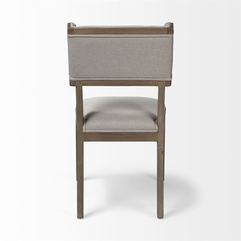 Mercana Tenton II Grey Fabric Seat Brown Wood Frame Dining Chair (Set of 2)