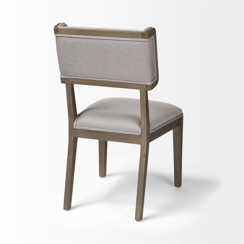 Mercana Tenton II Grey Fabric Seat Brown Wood Frame Dining Chair (Set of 2)