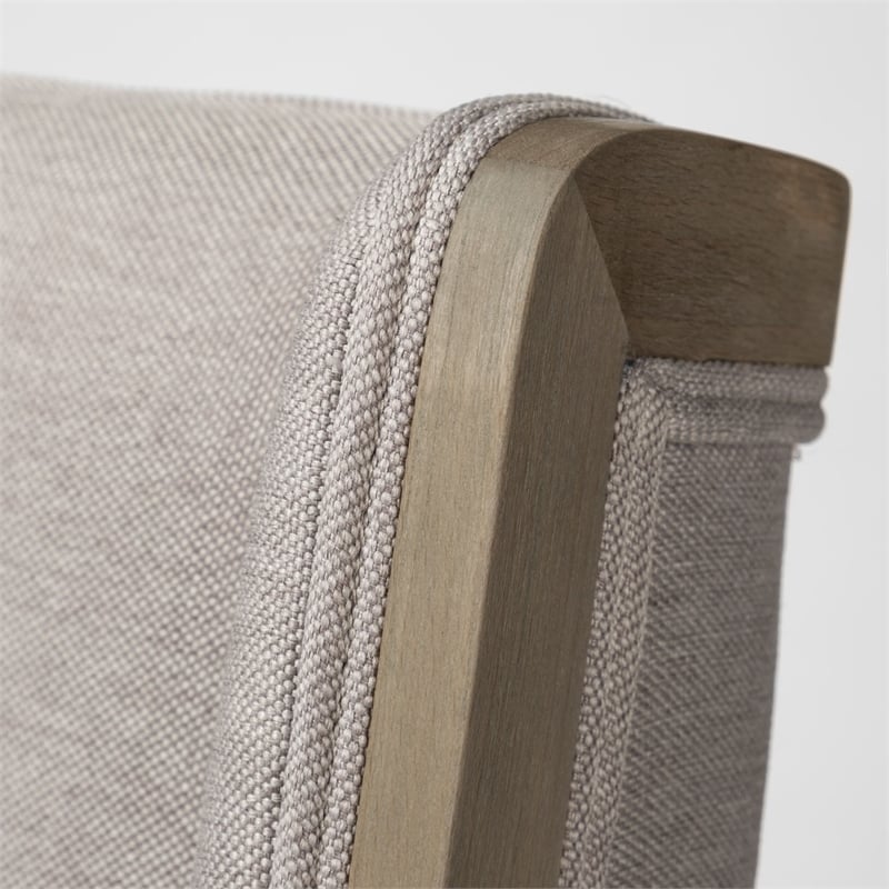 Mercana Tenton II Grey Fabric Seat Brown Wood Frame Dining Chair (Set of 2)