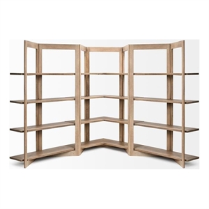 Mercana Turnbull I 42L x 20W x 72H Light Brown Wood Four Shelf Shelving Unit