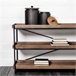 Trey I 80L x 16W x 30H Brown Wood and Black Iron Console Table (Set of 2)