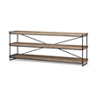 Trey I 80L x 16W x 30H Brown Wood and Black Iron Console Table (Set of 2)