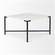 Mercana Lucas II Marble & Metal Coffee Table in Black and White