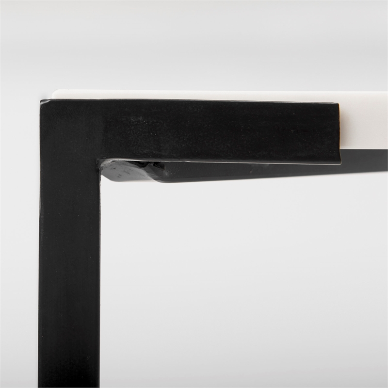 Mercana Lucas II Marble & Metal Coffee Table in Black and White