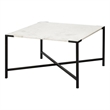 Mercana Lucas II Marble & Metal Coffee Table in Black and White