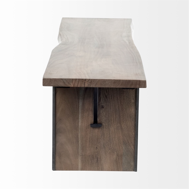 Mercana Ledger I 70 x 18 Live-Edge Wooden Medium Brown Dining Bench