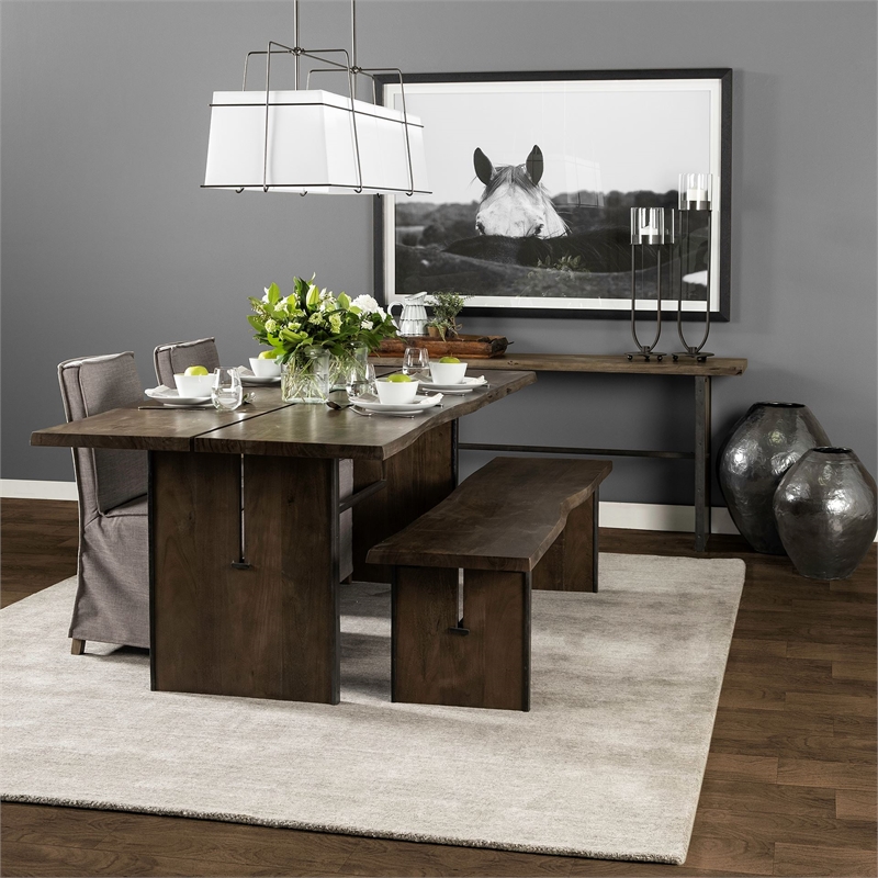 Mercana Ledger I 70 x 18 Live-Edge Wooden Medium Brown Dining Bench